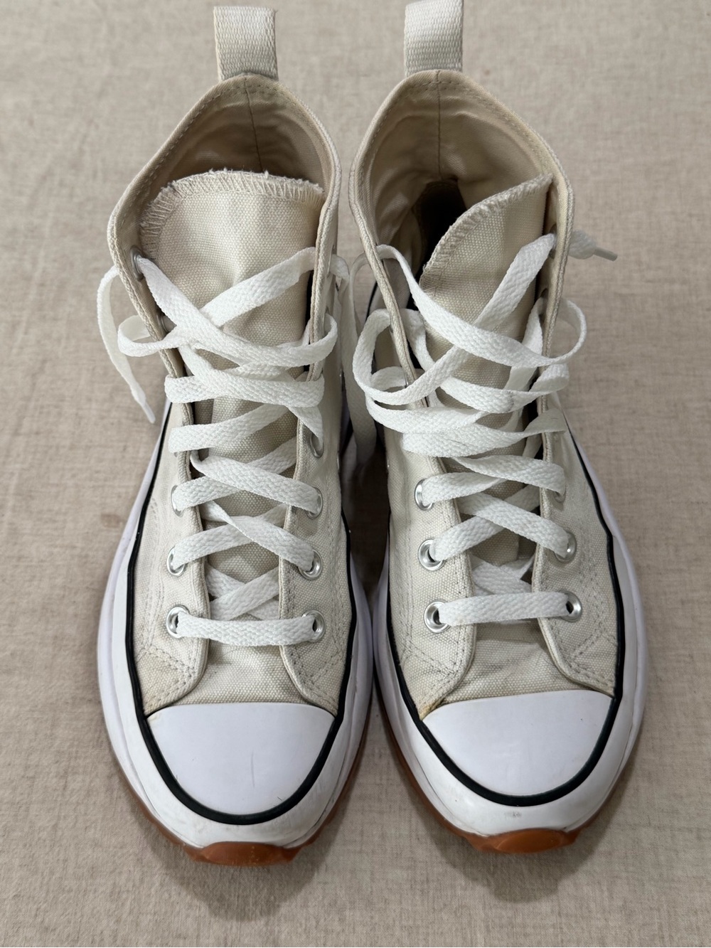 CONVERSE Run hike High-Top Canvas Sneakers in Off-White - men 5.5/women 7